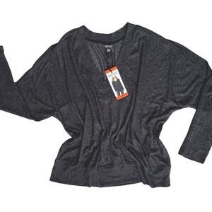 New Bitton Womens Black Sweater 2XL V Neck Oversized Minimalist Soft Cozy Office